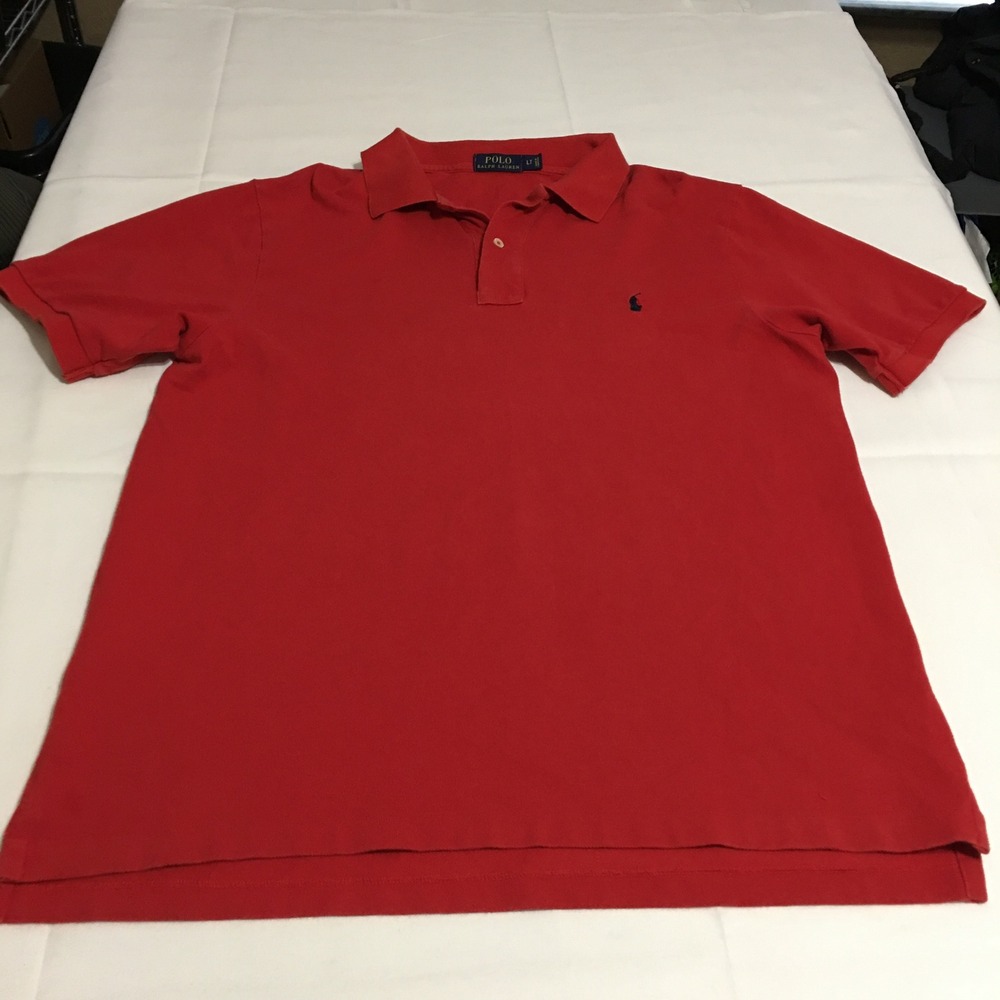 Polo Ralph Lauren Polo Shirt Mens Large Tall Red Short Sleeve Pique